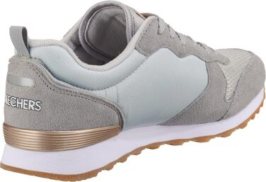 Кросівки Skechers OG 85-Goldn Gurl жіночі, світло-сірі (замша, нейлон, сітка) з рожево-золотистим декором, розмір 38 EU