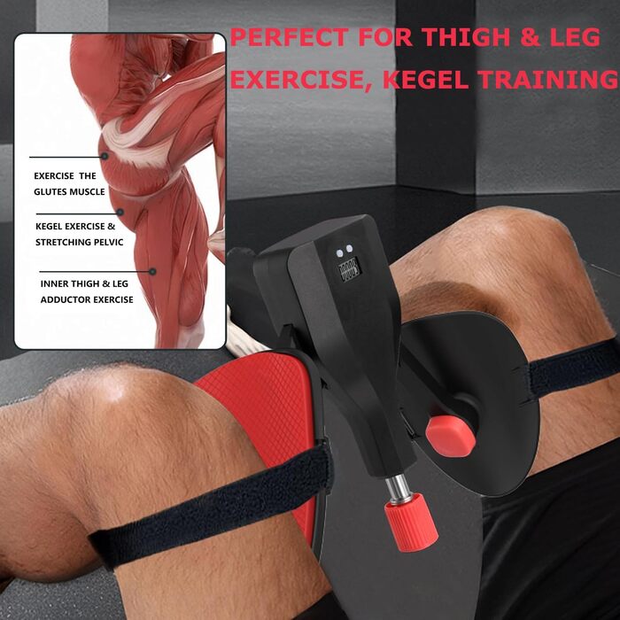 Тренажер для стегон Wooa Thigh Master 35 кг з регульованим опором, лічильником, для вправ для стегон та внутрішньої поверхні стегна, для тренування тазового дна та стегон, для домашніх тренувань