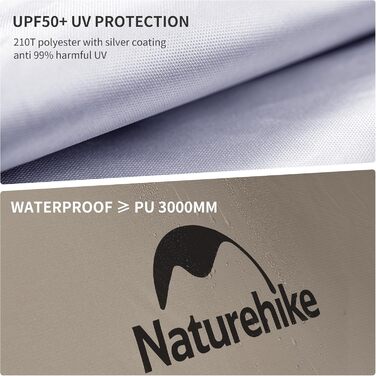Намет Naturehike Cloud Creek 2-3 особи, Ultraleicht, 7001 Алюміній, Захист від сонця та Водонепроникність, для туризму та кемпінгу (Коричневий/3 особи)