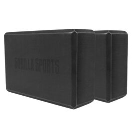 Набір блоків для йоги та пілатеса GORILLA SPORTS® (2 шт.), 23,5 x 15 x 8 см, протиковзаючі, EVA піна, чорні