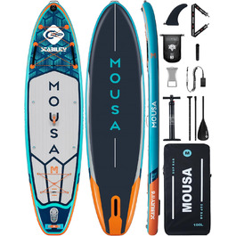 Надувний SUP-борд Krokodil 10'8/11'*35' для 3 осіб, 300x89 см, помаранчевий