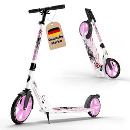 Самокат STAR Scooter алюмінієвий, колеса 205мм, біло-ліловий, для дітей та дорослих, XXL платформа