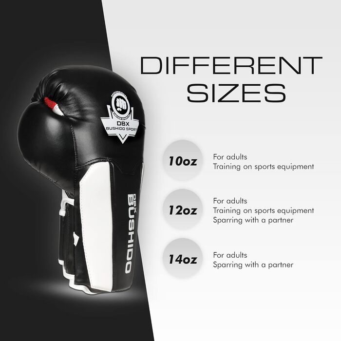 Боксерські рукавички DBX Bushido Sport ActiveClima 12oz для чоловіків – для боксу, кікбоксингу, бойових мистецтв