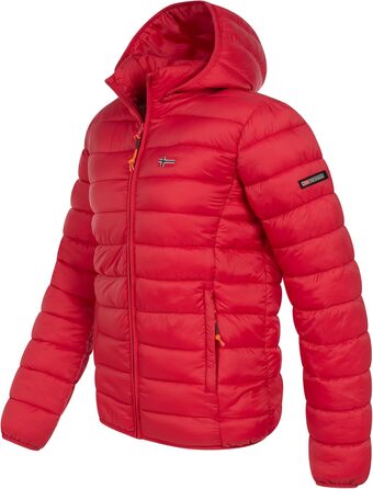 Чоловіча зимова куртка Geographical Norway: тепла, з підкладкою, для активного відпочинку, з капюшоном, червона (XXL)