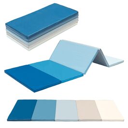 Дитячий складаний килимок для гімнастики та йоги синій 185x76x3 см
