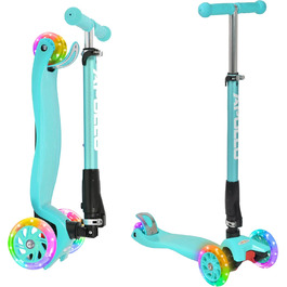 Дитячий самокат Apollo Kids Whiz LED, складаний, з LED колесами, для хлопчиків і дівчаток від 3 років, безпечний та стійкий