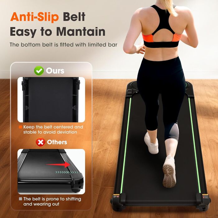 Бігова доріжка Alphaflow Walking Pad для дому та офісу з нахилом 4%, LED-дисплеєм та дистанційним керуванням