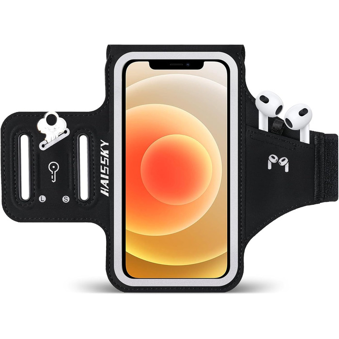 Спортивний браслет для телефону на руку: підходить для iPhone 16/15/14/13/12 Pro Max, Galaxy S25 S24. З кишенькою для навушників, для бігу та фітнесу.