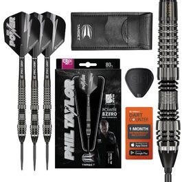 Darts Target Phil Taylor Power 8-Zero 4 (21/23/25г) - Сталеві дротики з вольфраму 80%, з Swiss Point або сталевими наконечниками