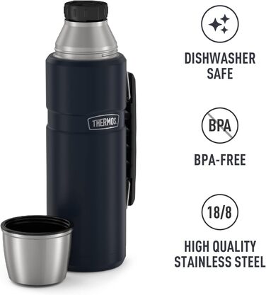 Термос Thermos SK2010 Stainless King 1,2 л, вакуумний, нержавіюча сталь, синій