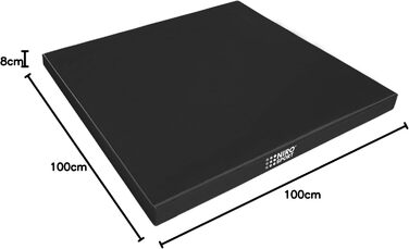 Гімнастичний мат NiroSport 100x100x8 см, м'який, для фітнесу, тренувань, спортивний, захисний, червоний, вироблено в Німеччині
