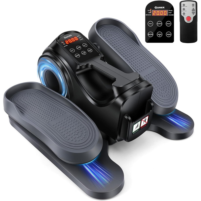 Еліптичний тренажер Gonex під стіл для літніх людей з 10 рівнями опору, тренажер для ніг, як у телепередачі, педальний тренажер, 10 швидкостей та 3 автоматичні режими, чорний