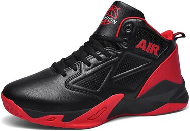 Чоловічі баскетбольні кросівки High Top, стильні бігові кросівки (чорний) (36 EU, червоний)