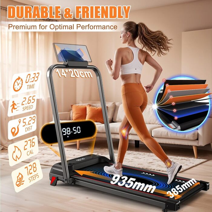 Бігова доріжка CharonFit для дому Walking Pad, 2,25 к.с., до 100 кг, нахил 4%, швидкість 1-10 км/год