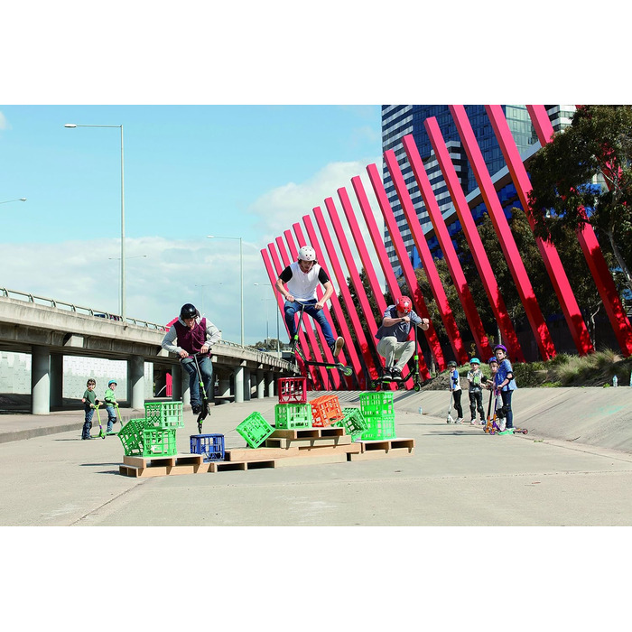 Трюковий самокат Jumpro Stunt Scooter синій, до 80 кг, з пружинною технологією, сертифікат TÜV GS