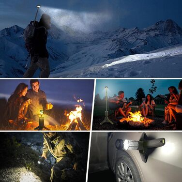 Налобний ліхтар-телескоп з акумулятором 10500mAh, водонепроникний, з магнітною основою та сумкою (чорний)