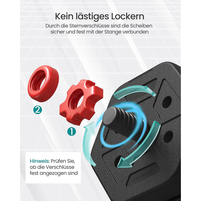 Набір гантелей SONGMICS з підключенням, шестигранна форма, 10-40 кг, для фітнесу та силових тренувань вдома та в залі