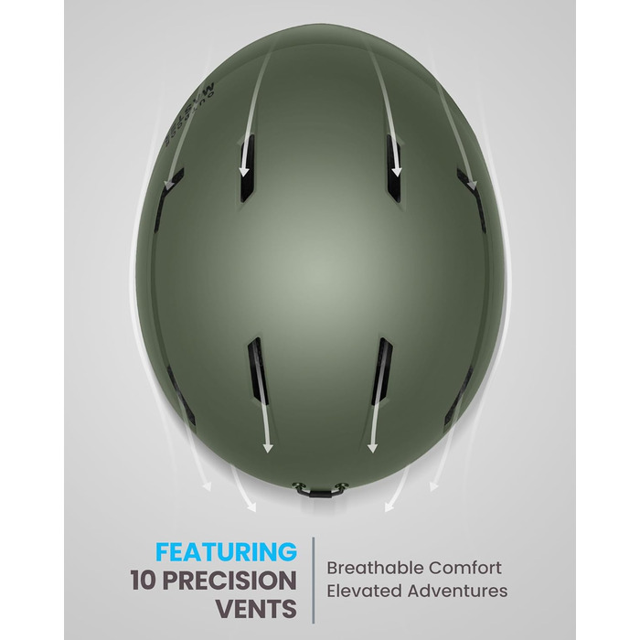 Шолом для лиж та сноуборду OutdoorMaster з маскою для дорослих - 12 вентиляційних отворів, L(58-61 см)