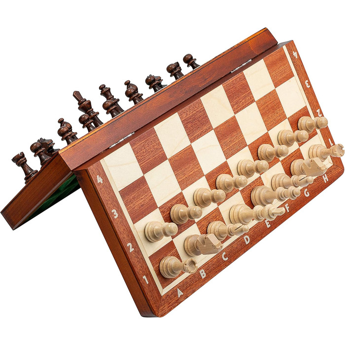 Велика магнітна дорожня шахова дошка з дерева Master of Chess 28 см, ручна робота, для дорослих і дітей