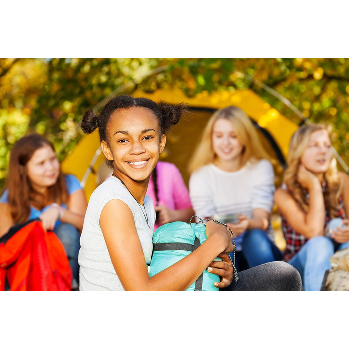 Преміум спальний мішок для дітей Meteor Kinder Schlafsack, літній, ультралегкий, для кемпінгу, комфортний, на 8-12 років, Outdoor, зелений