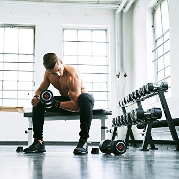 Гантелі GORILLA SPORTS 35 кг – круглі, гумові, з гартованої сталі, нековзна рукоятка, для фітнесу, силових тренувань, набір 2 шт. або поштучно
