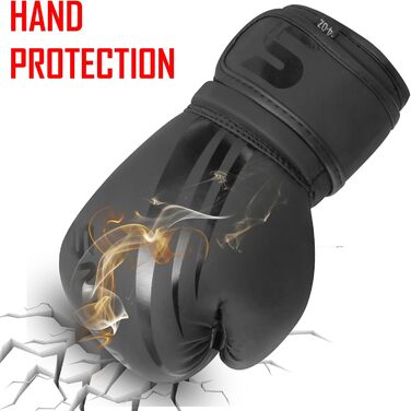 Боксерські рукавички для дітей Sawans: тренування, MMA, кікбоксинг, муай-тай, 6 унцій, чорний колір