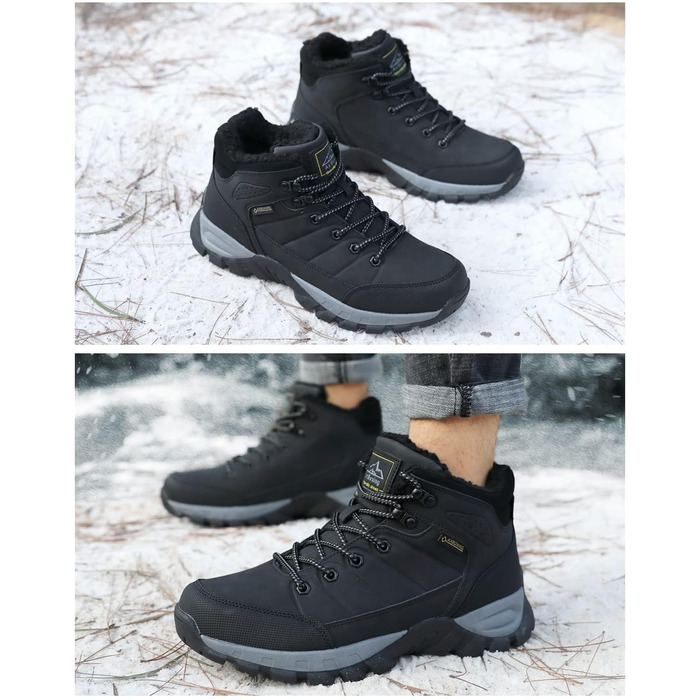 Чоловічі зимові черевики ARRIFGO BELLO - зимові черевики, черевики для хайкінгу, трекінгові черевики, утеплені, антиковзаючі, чорні, розмір 41-46 EU