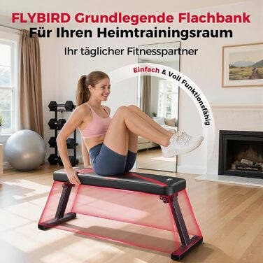 Flybird: Складна лавка для жиму лежачи - міцна, для силових тренувань, максимальне навантаження 300 кг