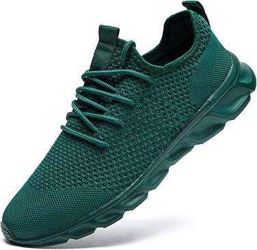 Чоловічі кросівки для ходьби, бігу та занять спортом. Легкі, дихаючі, для залу та вулиці. Модель 46 EU, темно-зелені