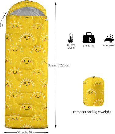 Спальний мішок HOSIMA для холодної погоди, водонепроникний, для кемпінгу, походів, подорожей, мисливства, з компресійним мішком (Multi 8)