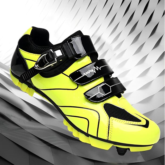 Велосипедні черевики з гумовою підошвою для чоловіків та жінок, унісекс. Підходять для шосе, гірського велосипеда та велоспорту. Дихаючі черевики для їзди на велосипеді (зелені, 45 EU)