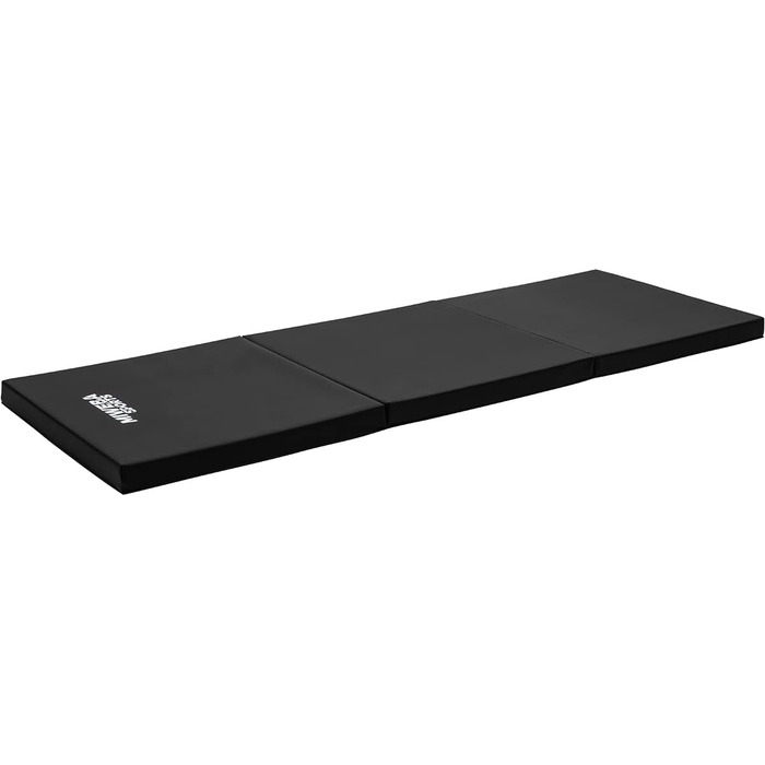 Складаний спортивний гімнастичний мат Miweba GM100 180x60x5 см, нековзкий, для фітнесу, йоги та тренувань, чорний