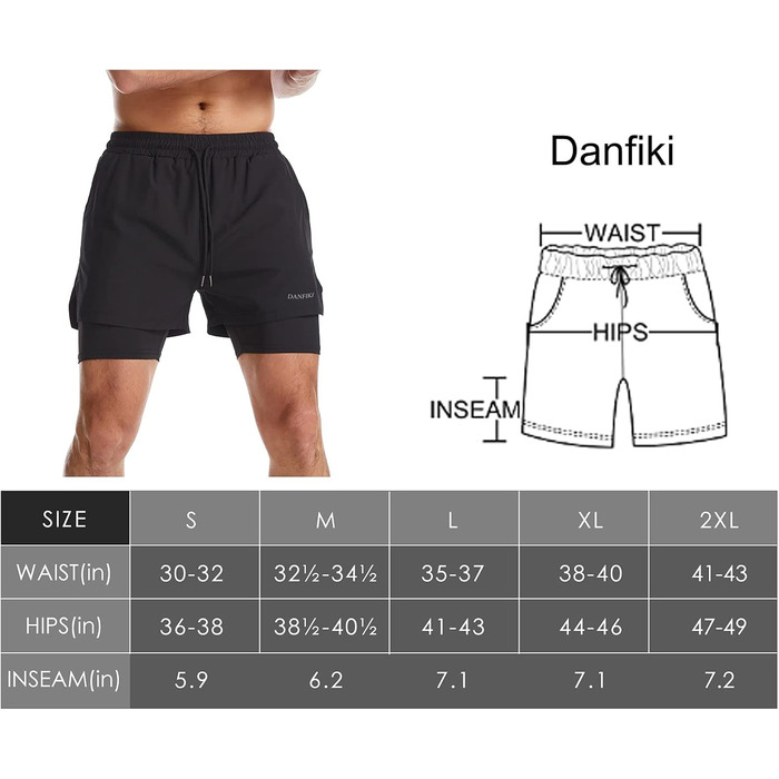 Чоловічі спортивні шорти для бігу 2 в 1, швидковисихаючі, легкі, для тренувань, гімнастики, аутдору, марафону, чорного кольору