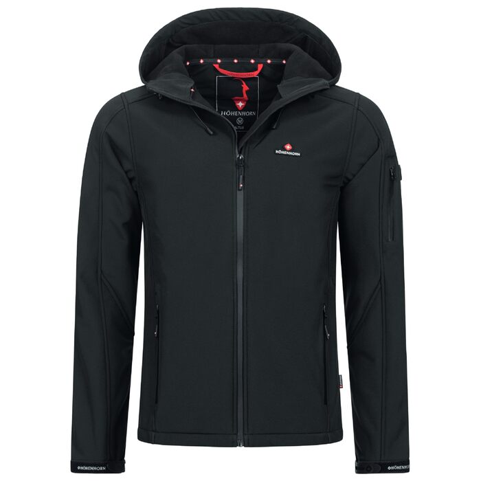 Чоловіча куртка Softshell Höhenhorn Altus Outdoor — водовідштовхуюча функціональна куртка, колір Midnight-Black, розмір L