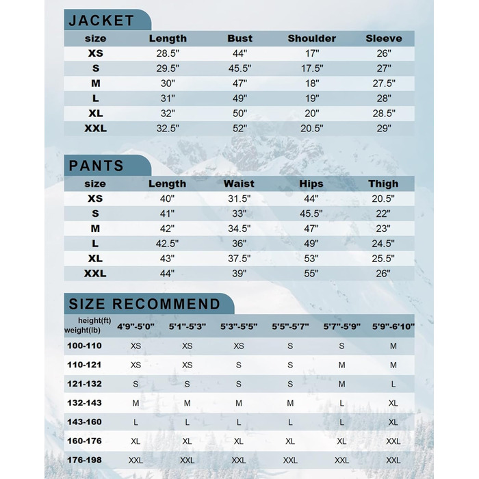 Жіночий комплект гірськолижний (куртка та штани) ALSOGO, чорний, 2XL, водонепроникність 10.000 мм, тепла зимова куртка з капюшоном, для катання на лижах та сноуборді