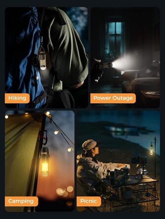 Ліхтар кемпінговий акумуляторний LED Shark з USB, IPX4, 5 кольорів, портативний, для туризму, риболовлі, надзвичайних ситуацій (чорний)