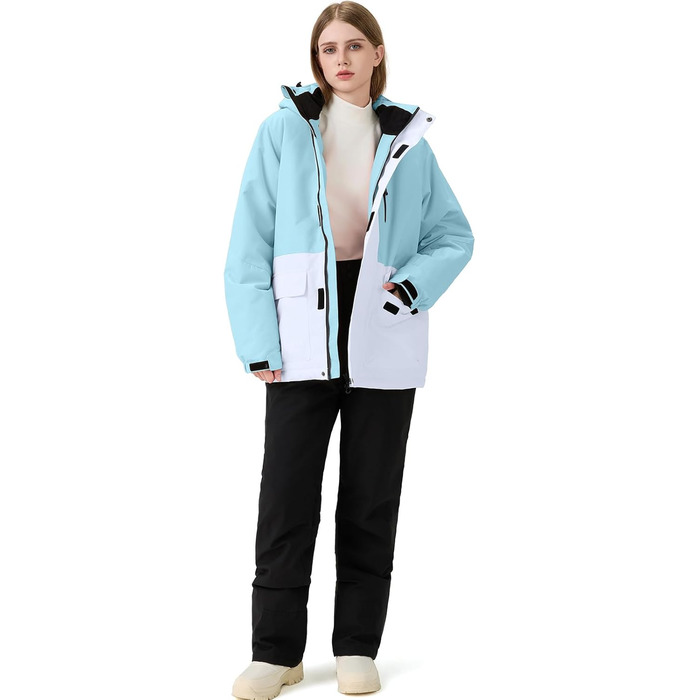 Комплект гірськолижний (куртка та штани) від ALSOGO: водонепроникний, знімний капюшон, для катання на лижах та сноуборді (XXL, TY133BluW, блакитний)