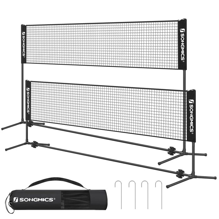 SONGMICS М'язова сітка для бадмінтону та волейболу, регульована висота, 4 м, чорна
