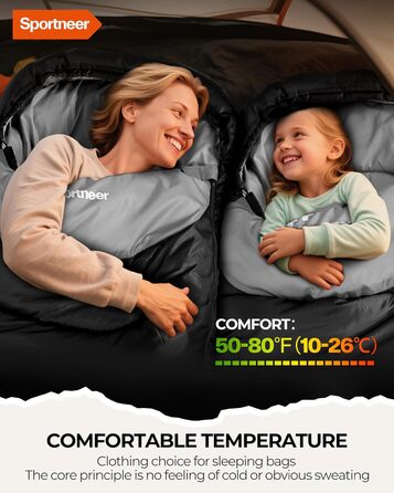 Сплячий мішок Outdoor Sportneer для дорослих та дітей - легкий спальний мішок для кемпінгу, туризму, зеленого та світло-зеленого кольору (220x80 см, 2 кг)