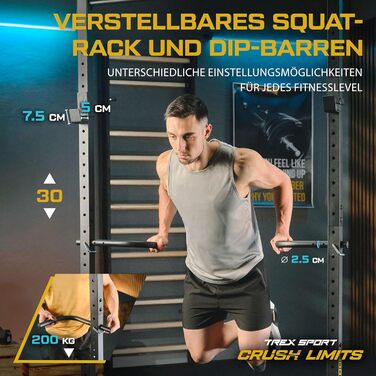 Power Tower TREX SPORT TX-100PR: Силова станція для підтягувань та віджимань, сталевий каркас, до 300 кг, чорний
