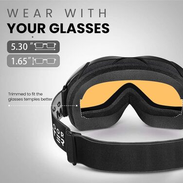 Гірськолижна маска OutdoorMaster OTG для жінок, чоловіків та підлітків (VLT 65%, полікарбонат)