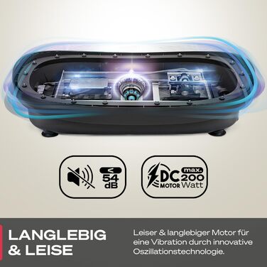 Вібраційна платформа Sportstech VP250, німецька якість, вигнутий дизайн, 180 рівнів, 8 програм, спалювання жиру та зміцнення м'язів, Bluetooth