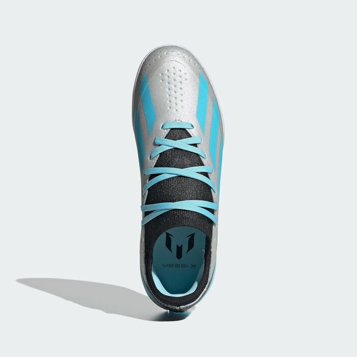 Дитячі футбольні бутси adidas X Crazyfast Messi.3 Indoor (28 EU, Silver Metallic Blue Core Black)