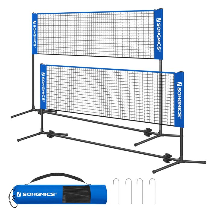SONGMICS М'язова сітка для бадмінтону та волейболу, регульована висота, 3 м, блакитна