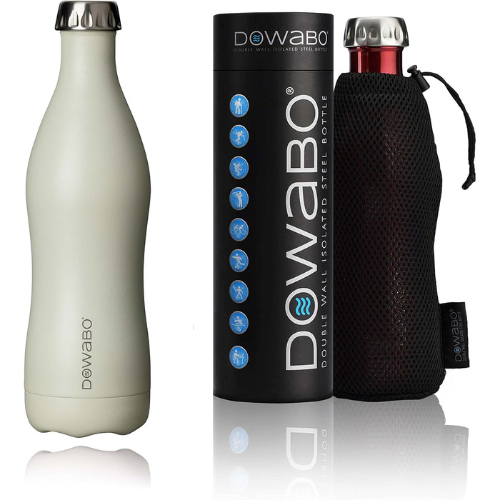 Термос Dowabo 750 мл з нержавіючої сталі, герметичний, BPA-free, для газованих напоїв, з чохлом Pina Colada
