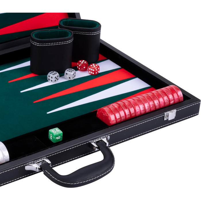 Набір для гри в шашки Engelhart Deluxe 21 дюйм (54 см) - якісні матеріали, перламутрові фішки, 2 стаканчики