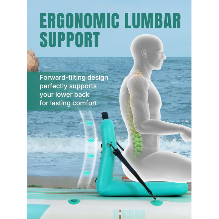 Надувне SUP-борд Niphean Stand Up Paddle Board з сидінням та аксесуарами, 320 см, для 2 осіб, до 200 кг