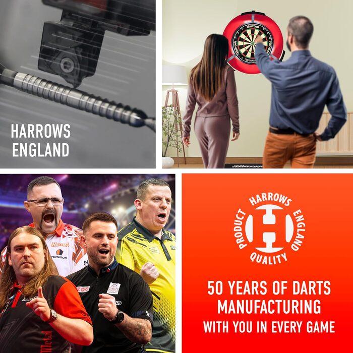 Дартси Harrows NX Elite 90% вольфрам, стальні наконечники, 21-26 г, комплект 17 в 1 з Supergrip, Quantum Flights і кейсом