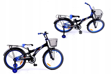 Дитячий велосипед Mexller BMX 20 дюймів, синій, з додатковими колесами