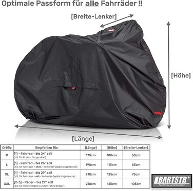 Водонепроникний чохол для велосипеда BARTSTR XL, 210x125x75 см - захист від негоди, міцний матеріал